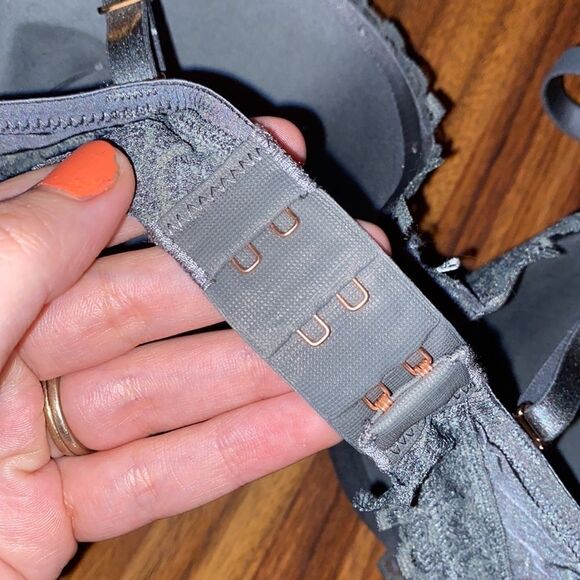 Aerie Silver Push-Up Bra With Lace Trim 34C - Picture 5 of 7